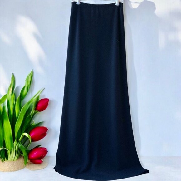 Karen Miller Vintage 80's Black Maxi Skirt BEADED PLEAT - Picture 16 of 16